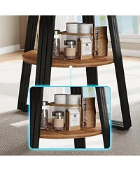 gaomon Round Dining Table for 4-6, 47.2 in Farmhouse Kitchen Table with Storage