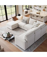 gaomon Sectional Couches for Living Room, Cloud Couch Sectional with Large Storage, l-Shape Modular Sectional Sofa with Ottoman