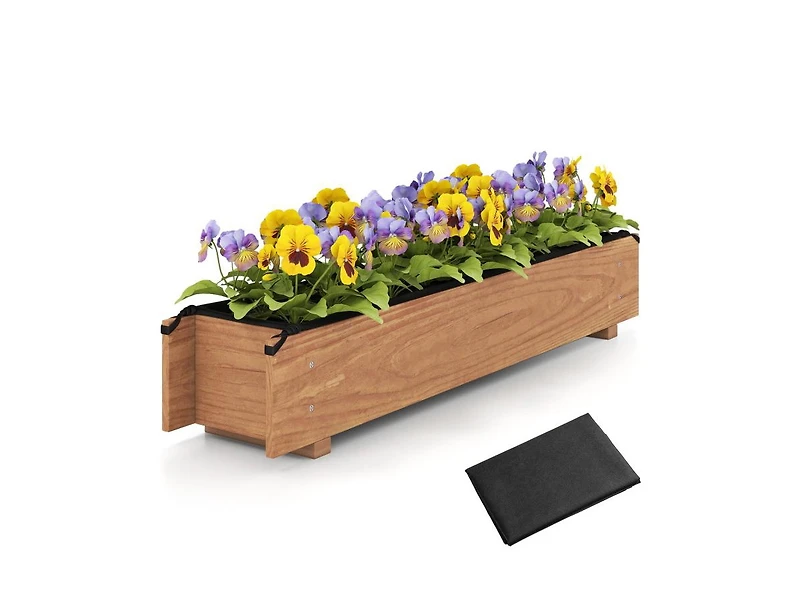 Slickblue Raised Wood Planter for Vegetables, Herbs & Flowers