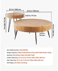 Gouun Round Coffee Table Set with Matching End Table