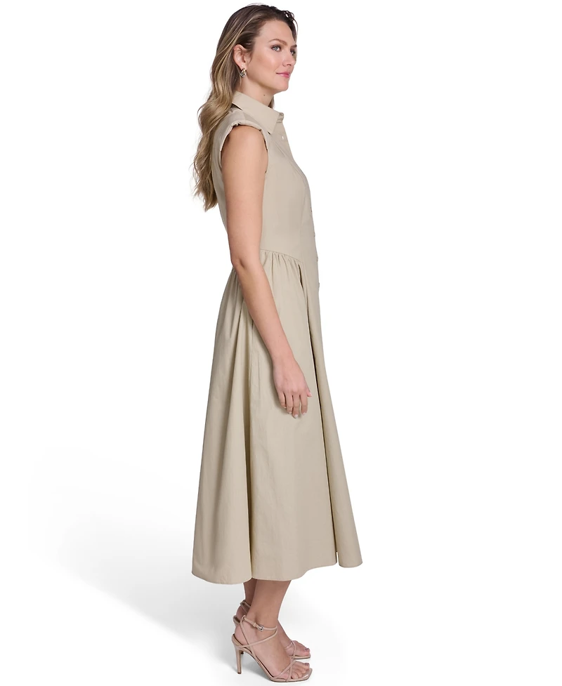 Jessica Howard Petite Sleeveless Collared Shirt Dress