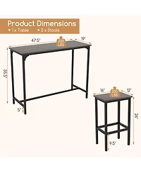 Sugift Industrial Counter Height Dining Set with Table and Stools
