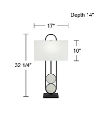 360 Lighting Eleanor 32 1/4" Tall Large Geometric Mid Century Modern End Table Lamp Metal Marble Single Living Room