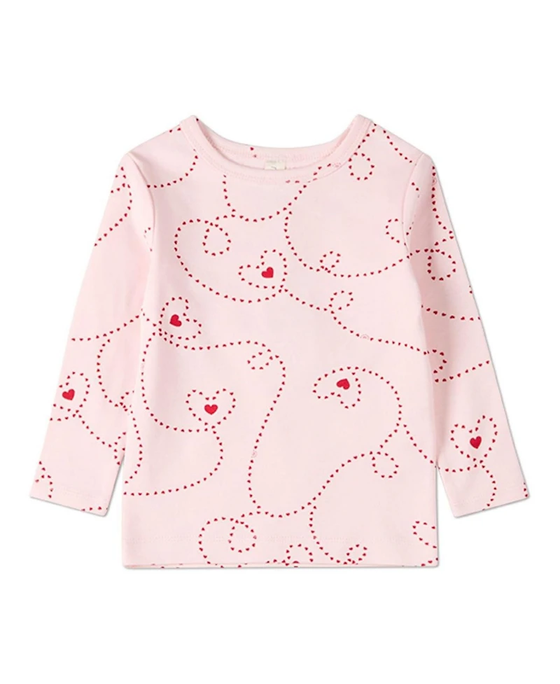 MeMoi Baby Girls 2 Piece "Entangled Hearts" 100% Cotton Pullover Pajama Set