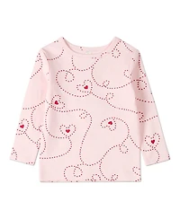 MeMoi Baby Girls 2 Piece "Entangled Hearts" 100% Cotton Pullover Pajama Set