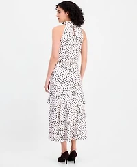 Anne Klein Womens Polka Dot Halter Top Polka Dot Pull On Tiered Skirt