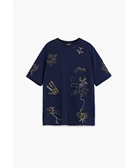 Desigual Men's T-shirt with tribal embroidery