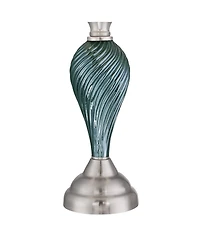 Regency Hill Arden 25" High Twist Modern Coastal Table Lamps Set of 2 Glass Shade Living Room Bedroom Bedside