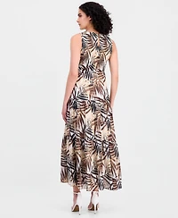 Anne Klein Women's Smocked-Bodice Tiered Maxi Dress