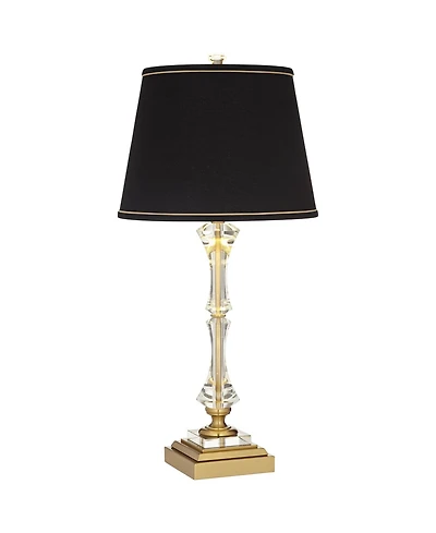 Stiffel Windsor 32" Tall Large Traditional Glam End Table Lamp Usb Port Metal Crystal Single Living Room Charging