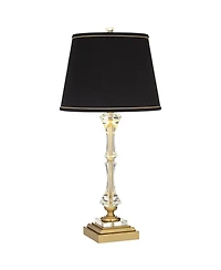 Stiffel Windsor 32" Tall Large Traditional Glam End Table Lamp Usb Port Metal Crystal Single Living Room Charging