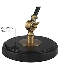 360 Lighting Wray 26 3/4" Tall Industrial Desk Lamps Set of 2 Usb Port Adjustable Brass Finish Metal Home Office Charging