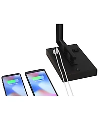 Possini Euro Design Covello 25" High Modern Desk Lamp Usb Port Ac Power Outlet Metal Single Home Office Living Room Charging