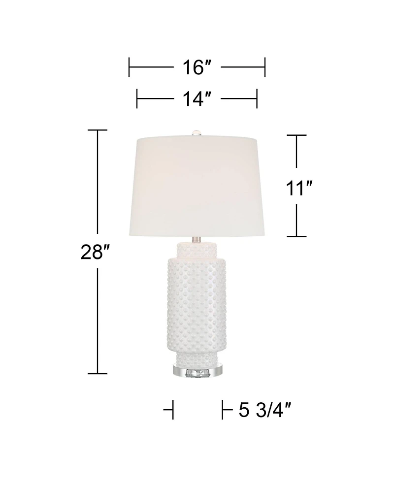 Possini Euro Design Luisa 28" Tall Modern Coastal 3-Way Table Lamp Dimpled Finish Ceramic Single Living Room Bedroom Bedside