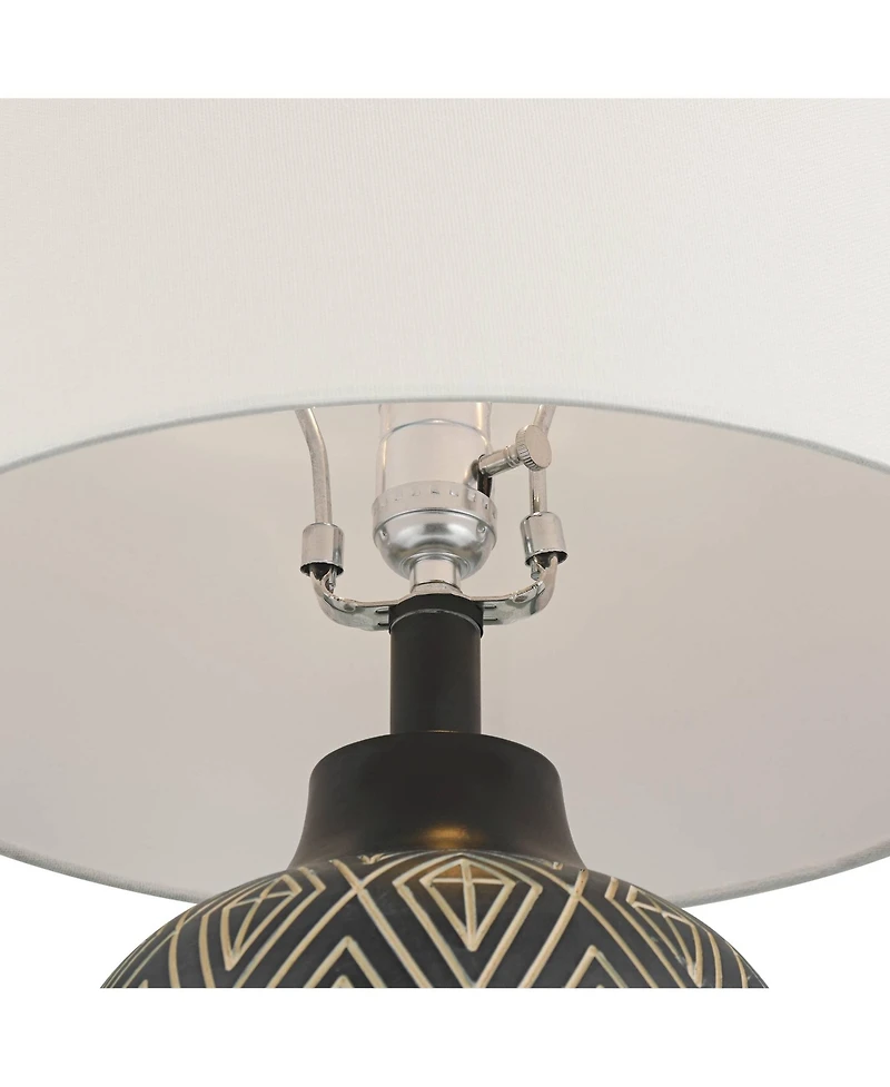 360 Lighting Benito 23 1/2" High Jar Modern Accent 3-Way Table Lamp Diamond Pattern Finish Single Shade Living Room Bedroom