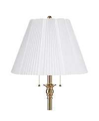 360 Lighting Dyna Traditional 58" Tall Standing Floor Lamp Skinny Pole Pull Chain Gold Antique Brass Finish