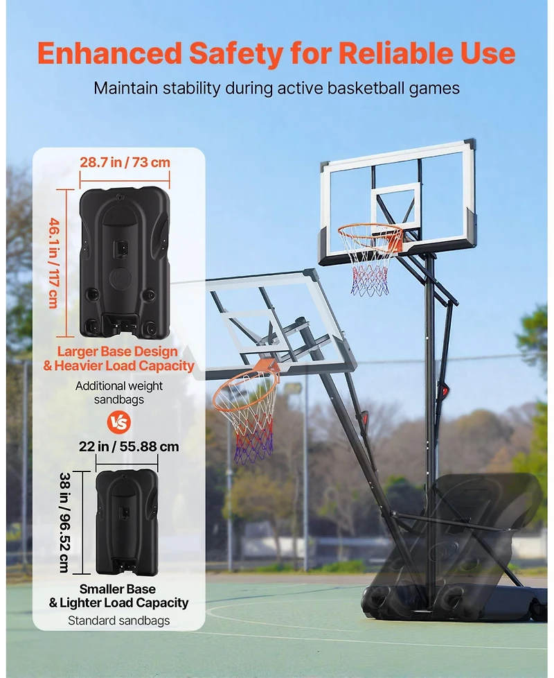 Mecale Portable Basketball Hoop with Backboard and Height Adjustment