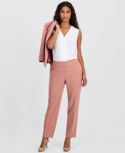 Kasper Petite Shawl Collar Open Front Jacket Mid Rise Straight Leg Pants