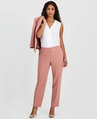 Kasper Petite Shawl Collar Open Front Jacket Mid Rise Straight Leg Pants