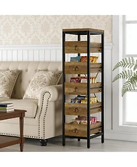 gaomon 5-Tier Kitchen Fruit Vegetable Storage Rack, Narrow Snack Stand with Pull-Out Baskets, Utility Organizer