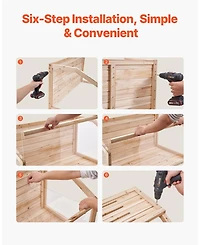 Sugift Wooden Hamster Cage, 270 Viewing, Small Animal Habitat