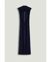 Nocturne Women's Zip-Front Draped Maxi Dress