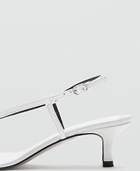 Selection Mango Women's Straps Heeled Leather Sandals