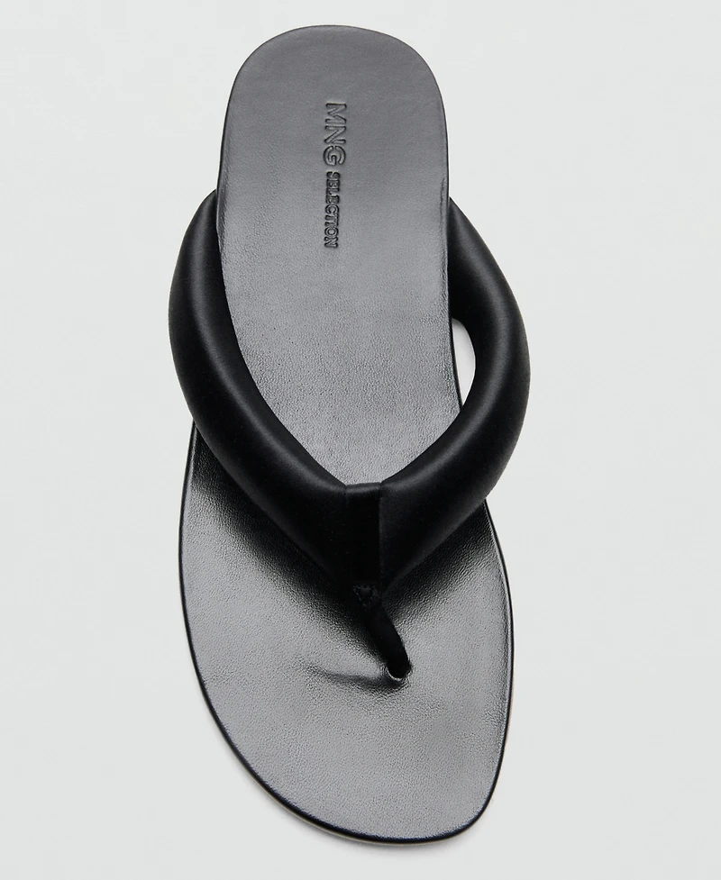 Selection Mango Women's Padded Leather Strap Sandals