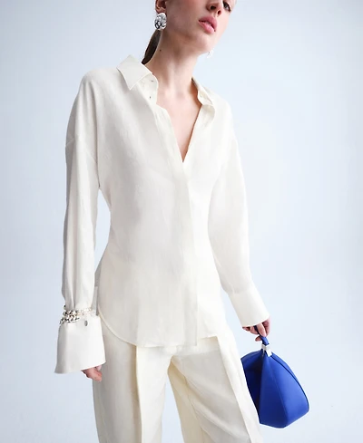 Selection Mango Women's Tie Linen Blouse