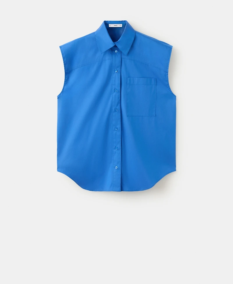 Selection Mango Women's Sleeveless Poplin Shirt