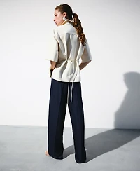 Selection Mango Women's Bow Detail Short-Sleeved Shirt