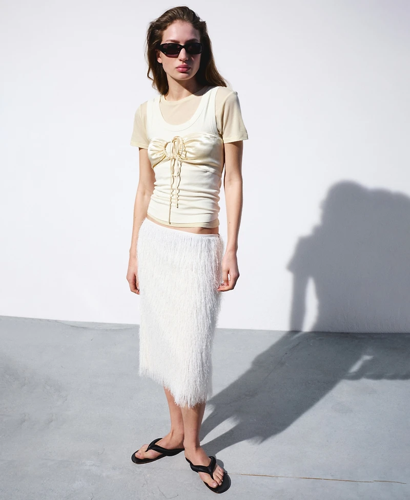 Selection Mango Women's Two-Tone Combined T-Shirt