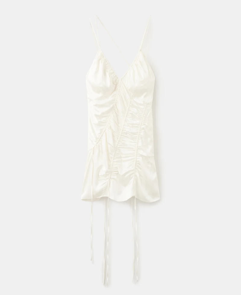 Selection Mango Women's Adjustable Ruched Satin Dress