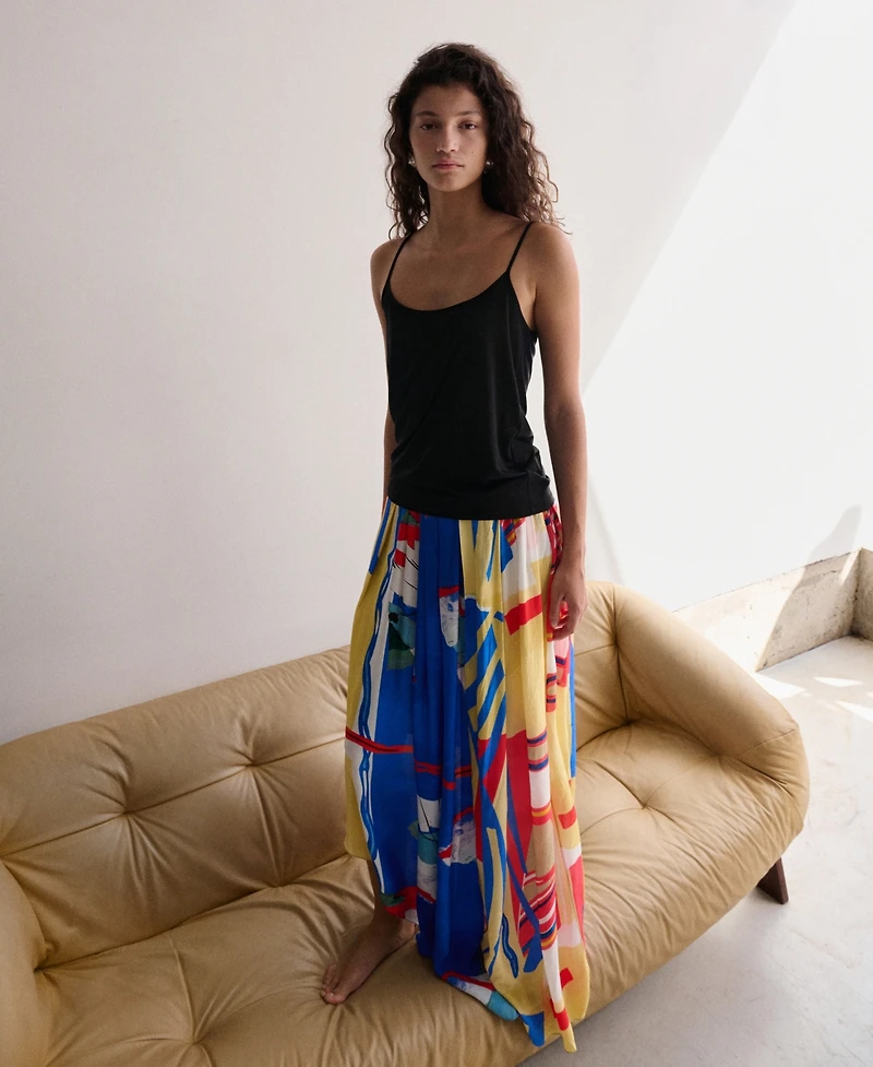 Selection Mango Women's Asymmetrical Printed Skirt