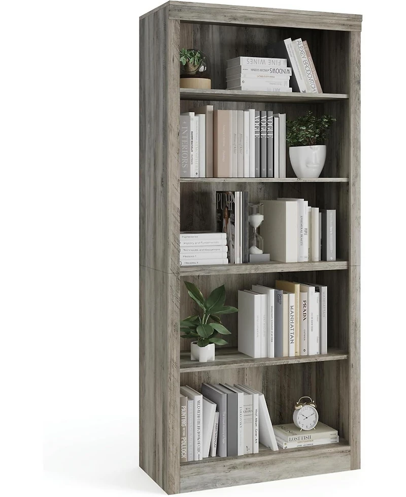 gaomon 71" Tall Wooden Bookcase with 5 Tiers, Open Storage, Modern Floor Standing Shelves for Bedroom, Office