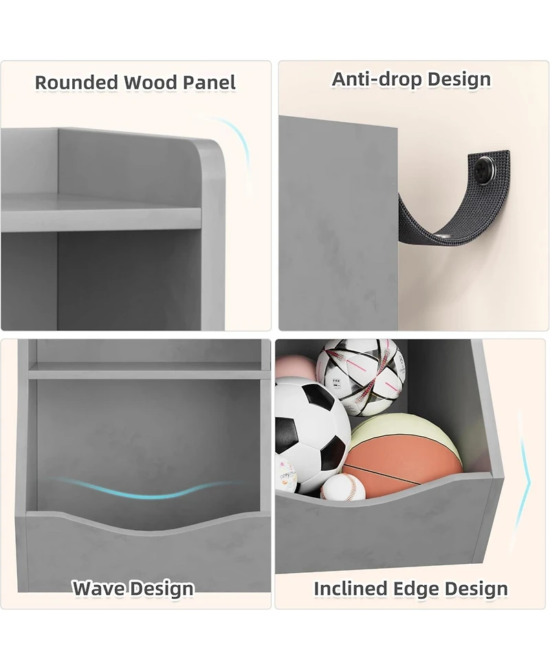 gaomon Set of 2 Three-Tier Kids Bookshelves, Toy Storage Cabinet with Cubby Shelves for Bedroom, Classroom, Playroom, Nursery