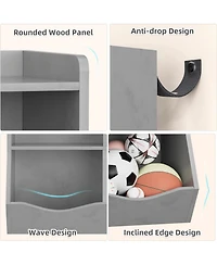 gaomon Set of 2 Three-Tier Kids Bookshelves, Toy Storage Cabinet with Cubby Shelves for Bedroom, Classroom, Playroom, Nursery