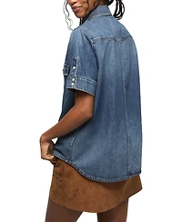 Lucky Brand Women's Short-Sleeve Denim Shirt