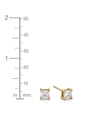 And Now This 3-Pc. Set Silver Plated Square Cubic Zirconia Stud Earrings