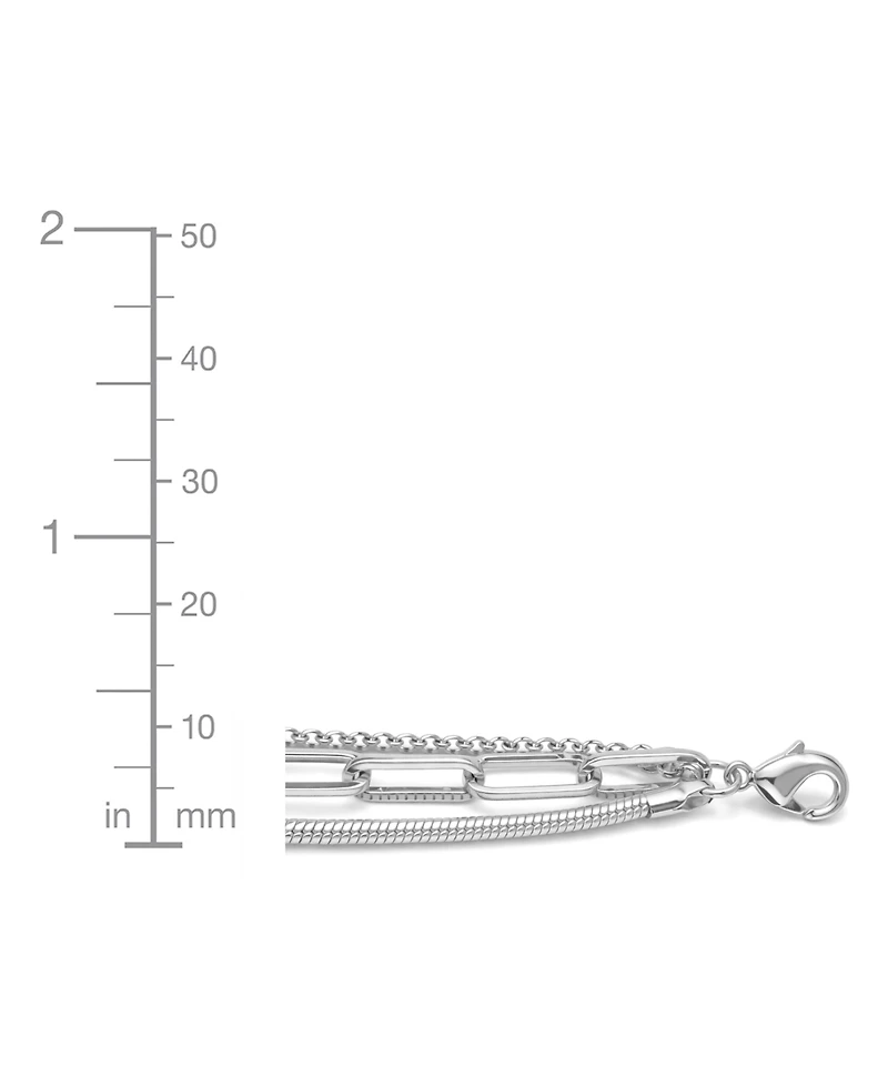 And Now This Triple Row 16" Chain Necklace in Silver Plate or Gold Plate