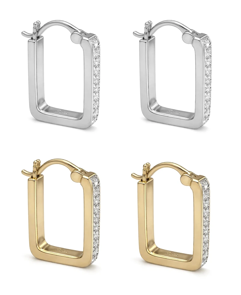 And Now This Gold Plated 2-Piece Click Top Hoop Earrings Set