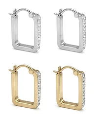 And Now This Gold Plated 2-Piece Click Top Hoop Earrings Set