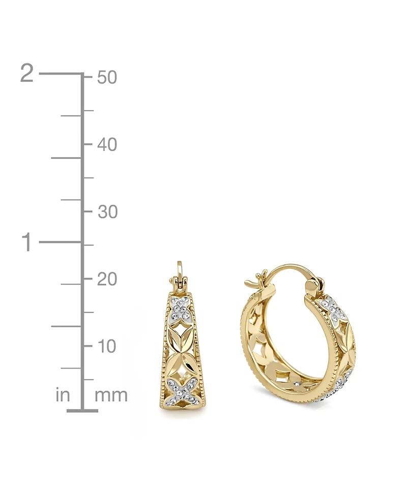 And Now This Crystal 18K Gold Plated Hoop Earring