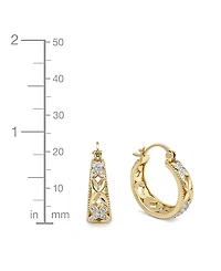 And Now This Crystal 18K Gold Plated Hoop Earring