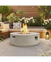 Streamdale Furniture 50K Btu Propane Fire Pit Table w/Lava Rocks and Cover