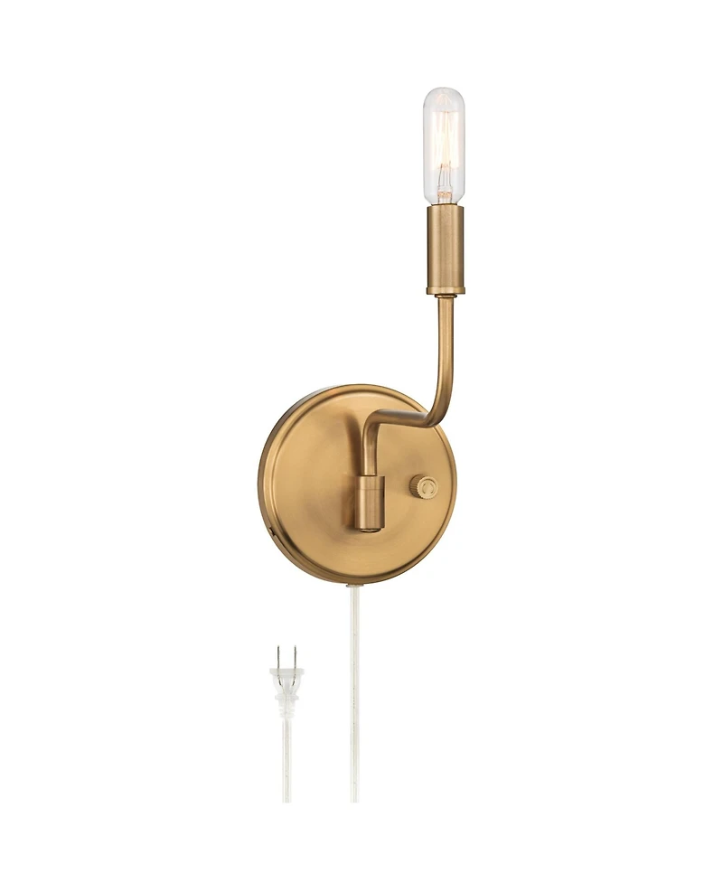 Possini Euro Design Possini Euro Ophelia 9 1/2"H Warm Brass Plug-in Swing-Arm Wall Sconce