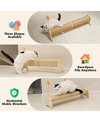 Aronkl Horizontal Sisal Cat Scratch Pad Large Scratcher With Spring Protect Furniture For Indoor Kitten