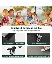 Streamdale Furniture Large Grill Table for Big Green Egg and Kamado Joe