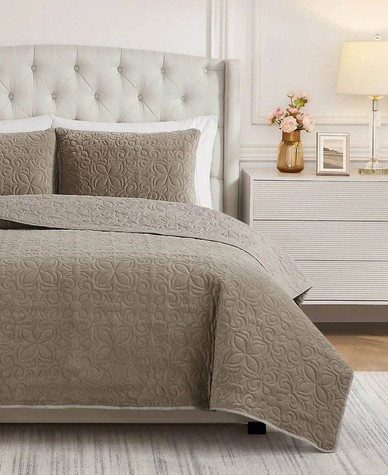 Bcbg Astor Velvet 3-Pc. Quilt Set