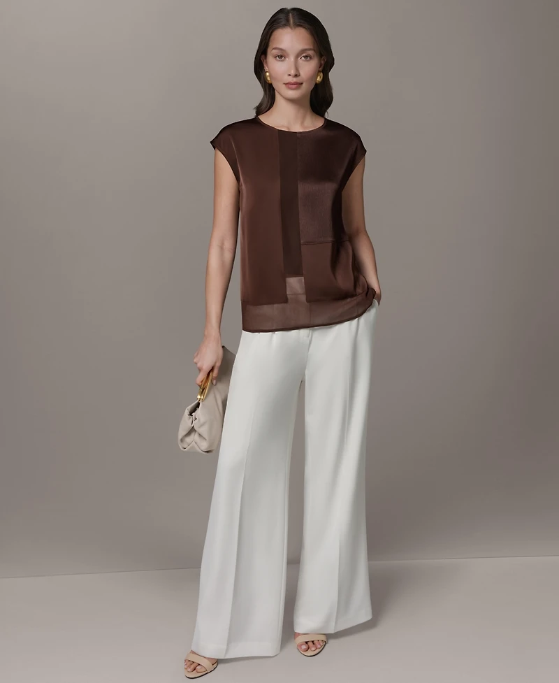 Donna Karan New York Petite Crewneck Sleeveless Blouse